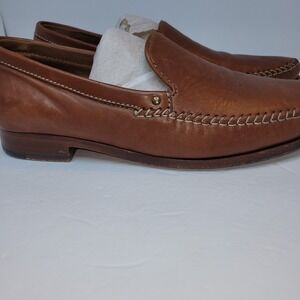 TRASK  MEN'S SHOES SIZE 8.5 M TAN LEATHER SLIP‎ ON